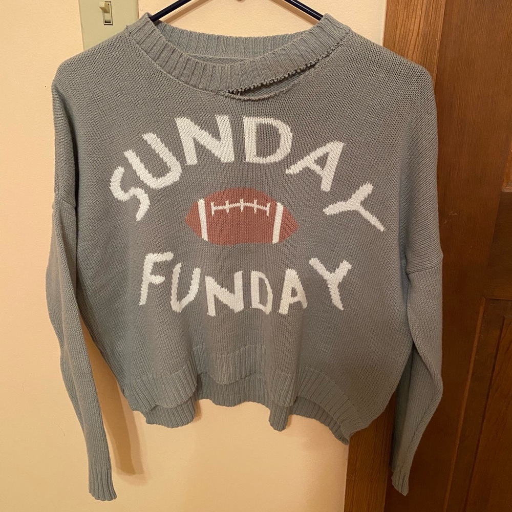distressed sunday funday sweater